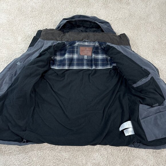 Rugged Elements Jacket Mens L Gray Zip Front Coat Lined Hooded Water Resistant - Picture 10 of 12